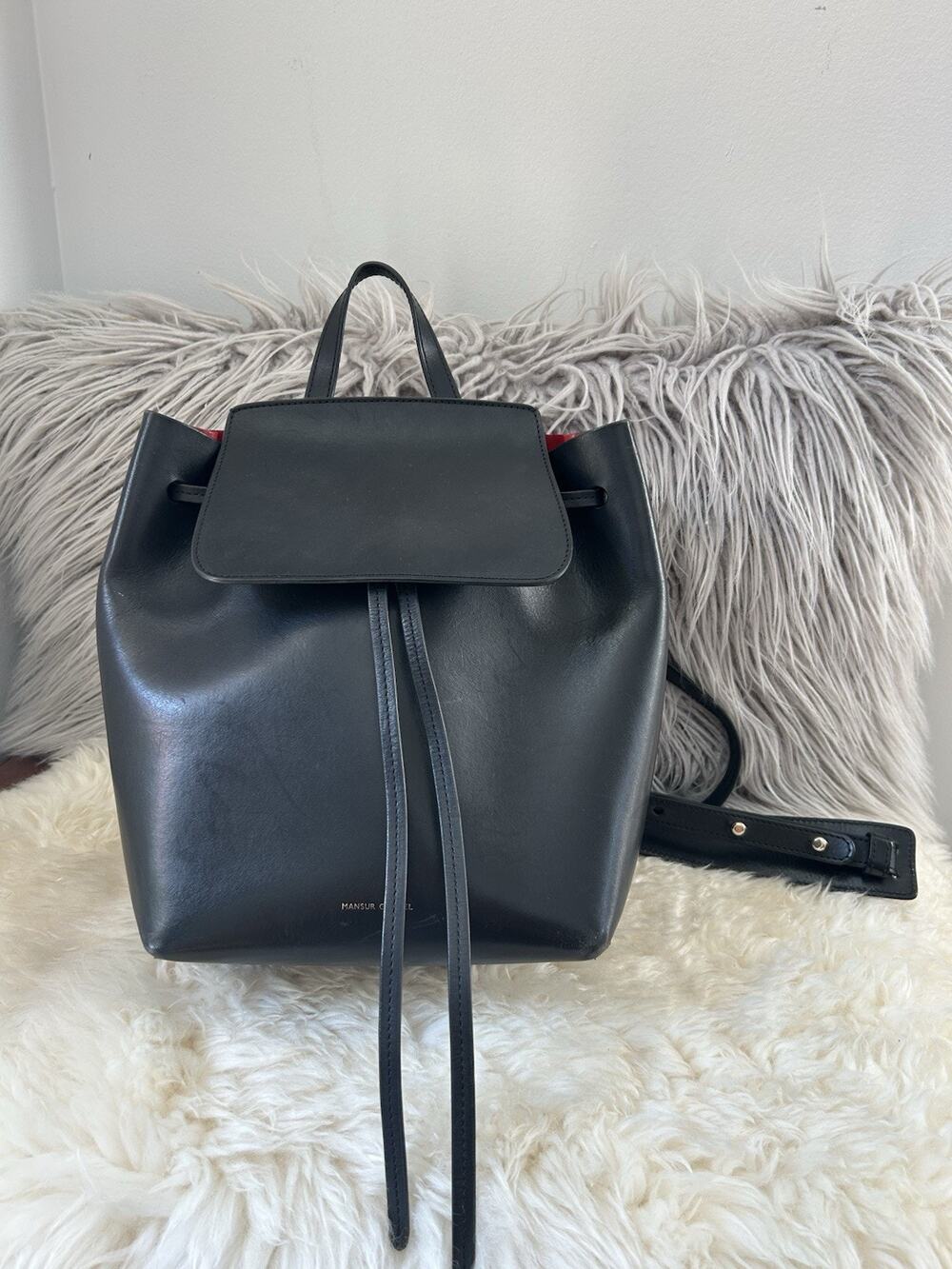 Mansur Gavriel Classic Backpack Black Leather